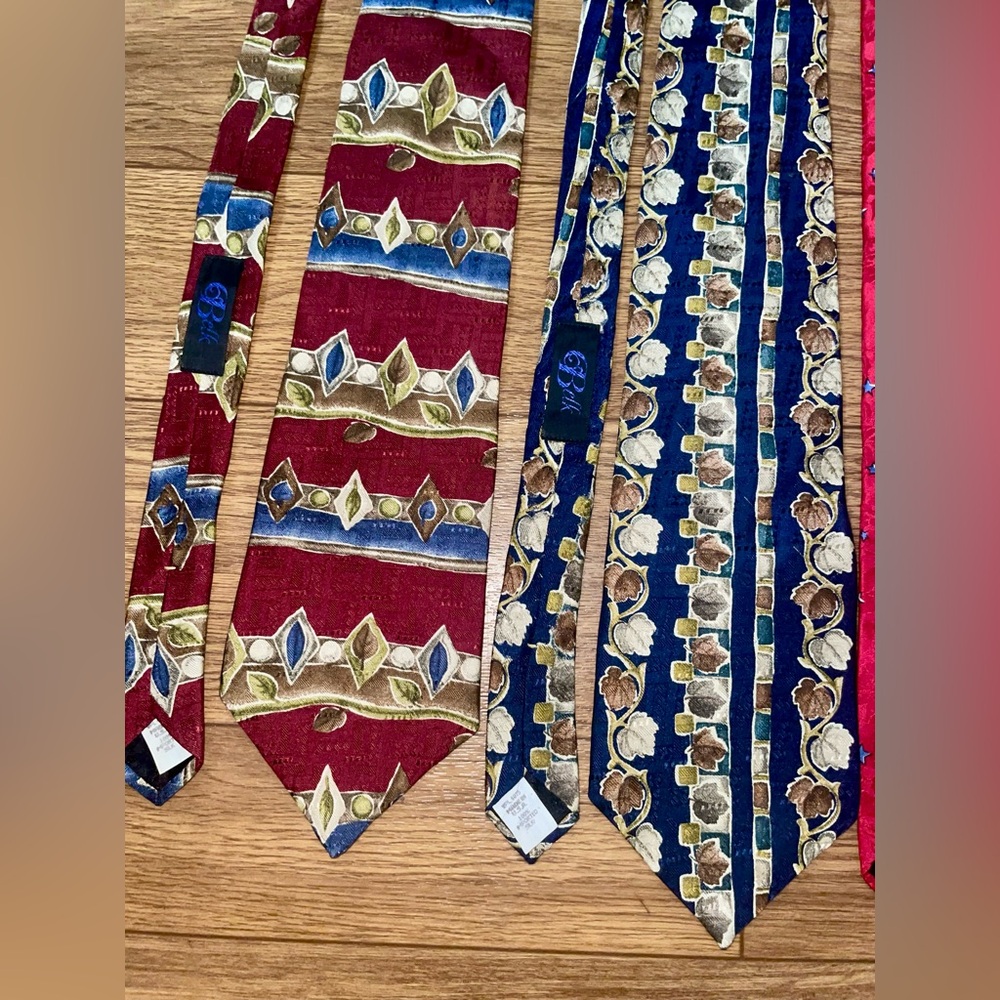 Lot 6 silk ties Oscar De La Renta craft unique classy - Picture 3 of 7